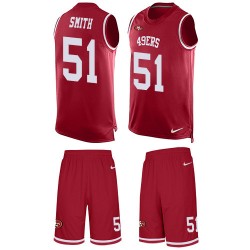 Limited Men's Malcolm Smith Red Jersey - #51 Football San Francisco 49ers Tank Top Suit