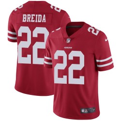 Limited Men's Matt Breida Red Home Jersey - #22 Football San Francisco 49ers Vapor Untouchable