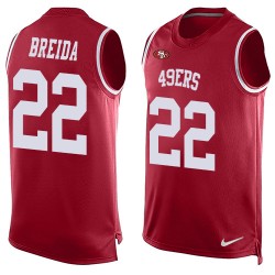 Limited Men's Matt Breida Red Jersey - #22 Football San Francisco 49ers Player Name & Number Tank Top