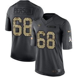 Limited Men's Mike Person Black Jersey - #68 Football San Francisco 49ers 2016 Salute to Service