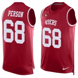 Limited Men's Mike Person Red Jersey - #68 Football San Francisco 49ers Player Name & Number Tank Top