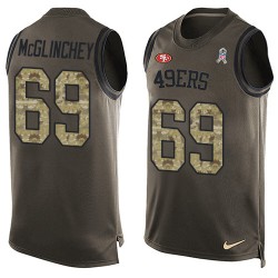 Limited Men's Mike McGlinchey Green Jersey - #69 Football San Francisco 49ers Salute to Service Tank Top