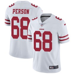 Limited Men's Mike Person White Road Jersey - #68 Football San Francisco 49ers Vapor Untouchable