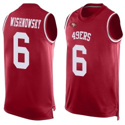 Limited Men's Mitch Wishnowsky Red Jersey - #6 Football San Francisco 49ers Player Name & Number Tank Top