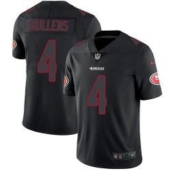 Limited Men's Nick Mullens Black Jersey - #4 Football San Francisco 49ers Rush Impact
