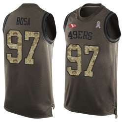 Limited Men's Nick Bosa Green Jersey - #97 Football San Francisco 49ers Salute to Service Tank Top