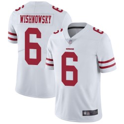Limited Men's Mitch Wishnowsky White Road Jersey - #6 Football San Francisco 49ers Vapor Untouchable
