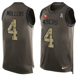 Limited Men's Nick Mullens Green Jersey - #4 Football San Francisco 49ers Salute to Service Tank Top