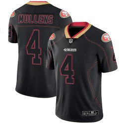 Limited Men's Nick Mullens Lights Out Black Jersey - #4 Football San Francisco 49ers Rush