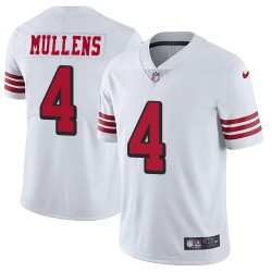 Limited Men's Nick Mullens White Jersey - #4 Football San Francisco 49ers Rush Vapor Untouchable