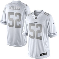 Limited Men's Patrick Willis White Jersey - #52 Football San Francisco 49ers Platinum