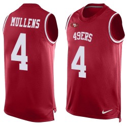 Limited Men's Nick Mullens Red Jersey - #4 Football San Francisco 49ers Player Name & Number Tank Top