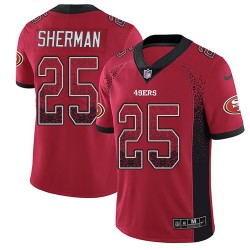 Limited Men's Richard Sherman Red Jersey - #25 Football San Francisco 49ers Rush Drift Fashion