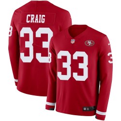 Limited Men's Roger Craig Red Jersey - #33 Football San Francisco 49ers Therma Long Sleeve