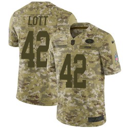 Limited Men's Ronnie Lott Camo Jersey - #42 Football San Francisco 49ers 2018 Salute to Service