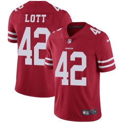 Limited Men's Ronnie Lott Red Home Jersey - #42 Football San Francisco 49ers Vapor Untouchable