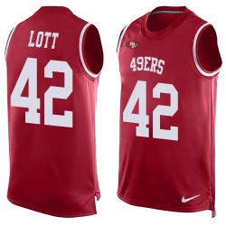 Limited Men's Ronnie Lott Red Jersey - #42 Football San Francisco 49ers Player Name & Number Tank Top