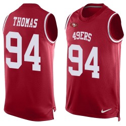 Limited Men's Solomon Thomas Red Jersey - #94 Football San Francisco 49ers Player Name & Number Tank Top