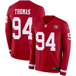 Limited Men's Solomon Thomas Red Jersey - #94 Football San Francisco 49ers Therma Long Sleeve