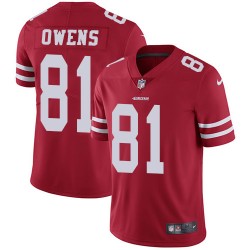 Limited Men's Terrell Owens Red Home Jersey - #81 Football San Francisco 49ers Vapor Untouchable