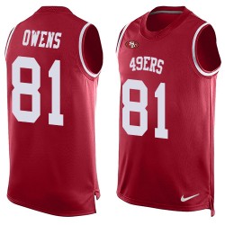 Limited Men's Terrell Owens Red Jersey - #81 Football San Francisco 49ers Player Name & Number Tank Top