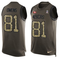 Limited Men's Terrell Owens Green Jersey - #81 Football San Francisco 49ers Salute to Service Tank Top