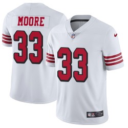 Limited Men's Tarvarius Moore White Jersey - #33 Football San Francisco 49ers Rush Vapor Untouchable