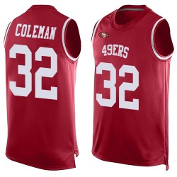 Limited Men's Tevin Coleman Red Jersey - #26 Football San Francisco 49ers Player Name & Number Tank Top