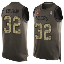 Limited Men's Tevin Coleman Green Jersey - #26 Football San Francisco 49ers Salute to Service Tank Top