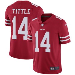 Limited Men's Y.A. Tittle Red Home Jersey - #14 Football San Francisco 49ers Vapor Untouchable