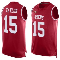 Limited Men's Trent Taylor Red Jersey - #15 Football San Francisco 49ers Player Name & Number Tank Top