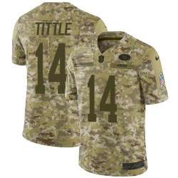 Limited Men's Y.A. Tittle Camo Jersey - #14 Football San Francisco 49ers 2018 Salute to Service