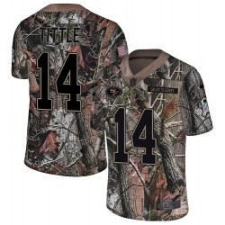 Limited Men's Y.A. Tittle Camo Jersey - #14 Football San Francisco 49ers Rush Realtree