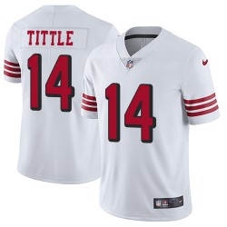 Limited Men's Y.A. Tittle White Jersey - #14 Football San Francisco 49ers Rush Vapor Untouchable