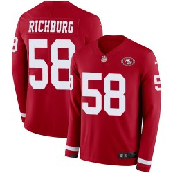 Limited Men's Weston Richburg Red Jersey - #58 Football San Francisco 49ers Therma Long Sleeve