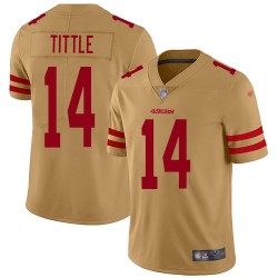 Limited Men's Y.A. Tittle Gold Jersey - #14 Football San Francisco 49ers Inverted Legend