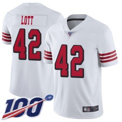 Limited Men's Ronnie Lott White Jersey - #42 Football San Francisco 49ers 100th Season Rush Vapor Untouchable