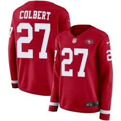 Limited Women's Adrian Colbert Red Jersey - #27 Football San Francisco 49ers Therma Long Sleeve