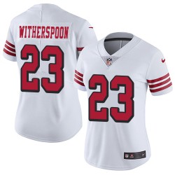 Limited Women's Ahkello Witherspoon White Jersey - #23 Football San Francisco 49ers Rush Vapor Untouchable