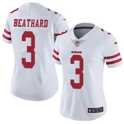 Limited Women's C. J. Beathard White Road Jersey - #3 Football San Francisco 49ers Vapor Untouchable
