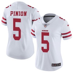 Limited Women's Bradley Pinion White Road Jersey - #5 Football San Francisco 49ers Vapor Untouchable