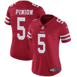 Limited Women's Bradley Pinion Red Home Jersey - #5 Football San Francisco 49ers Vapor Untouchable
