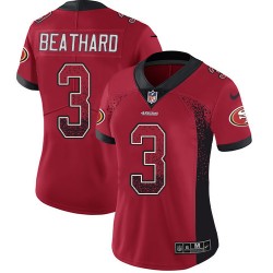 Limited Women's C. J. Beathard Red Jersey - #3 Football San Francisco 49ers Rush Drift Fashion