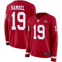 Limited Women's Deebo Samuel Red Jersey - #19 Football San Francisco 49ers Therma Long Sleeve