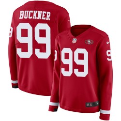 Limited Women's DeForest Buckner Red Jersey - #99 Football San Francisco 49ers Therma Long Sleeve