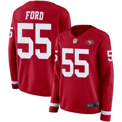 Limited Women's Dee Ford Red Jersey - #55 Football San Francisco 49ers Therma Long Sleeve