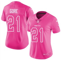 Limited Women's Frank Gore Pink Jersey - #21 Football San Francisco 49ers Rush Fashion