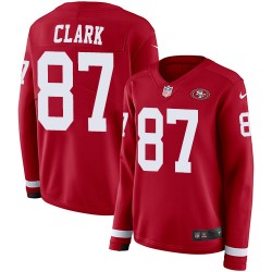 Limited Women's Dwight Clark Red Jersey - #87 Football San Francisco 49ers Therma Long Sleeve