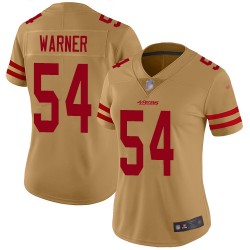 Limited Women's Fred Warner Gold Jersey - #54 Football San Francisco 49ers Inverted Legend