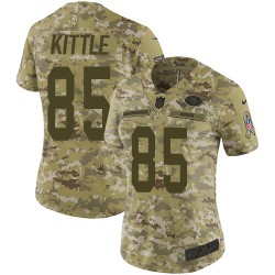 Limited Women's George Kittle Camo Jersey - #85 Football San Francisco 49ers 2018 Salute to Service